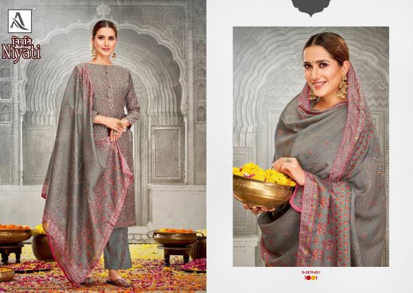 Alok Niyati Silk Designer Print With Embroidery Dress Material Collection 